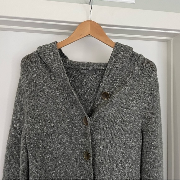 PrAna Longline Knit Hooded Gray Cardigan Size M - Picture 3 of 7